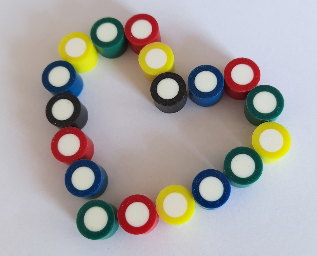 Colored heart made of ultrasonic transducers from SECO Sensor